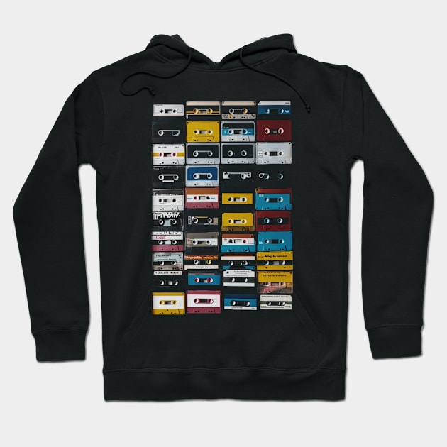 Old Music Cassettes Hoodie by BAJAJU